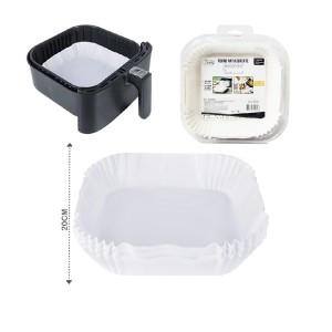 FORMA DE PAPEL QUADRADO DESCARTAVEL BRANCA P/ AIRFRYER 16CMX16CM
