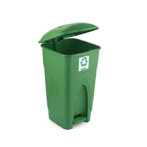 LIXEIRA C/ PEDAL  65L  VERDE INJEPLAST