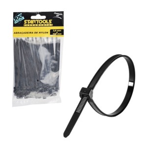 ABRACADEIRA DE NYLON PC.100UN 3,6X100MM - PRETO -  STARTOOLS