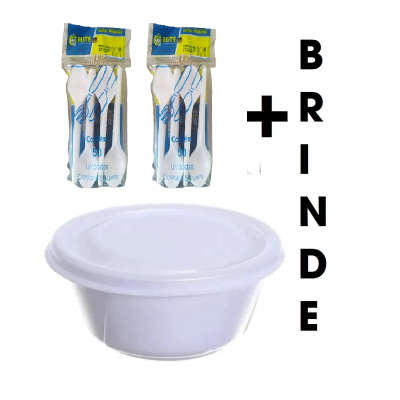 KIT POTE DE 200ML DE ISOPOR COM COLHER | 100 UNIDADES