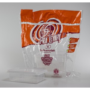 G306 – POTE RETANGULAR 500ML C/TAMPA PC. C/10CJ GALVANOTEK