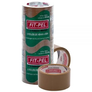 0027 - 5 ROLOS DE FITA ADESIVA 48MMX50M PC.C/5UN MR - FIT PEL