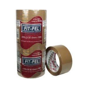 0023 - 5 ROLOS DE  FITA ADESIVA 45MMX100M PC. C/5UN  MR - FIT PEL