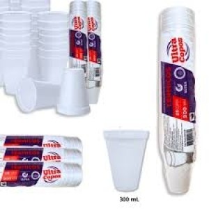 COPO DE ISOPOR 300ML PC. C/25UN - ULTRA
