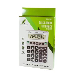 CALCULADORA ELETRONICA 12 DIGITOS A PILHA X-CELL 20,3X15,9CM BAZZI